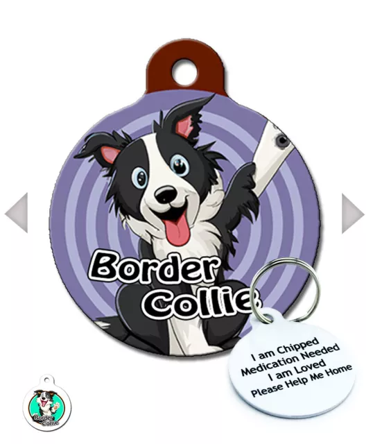 Border Collie Pet Tags Breed Dog ID Tags For Dogs Metal Name Disc for Collar