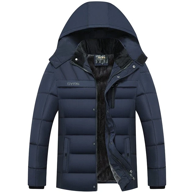 Fleece Hooded Winter Coat Men Thick Warm Mens Winter Jacket Gift Parka