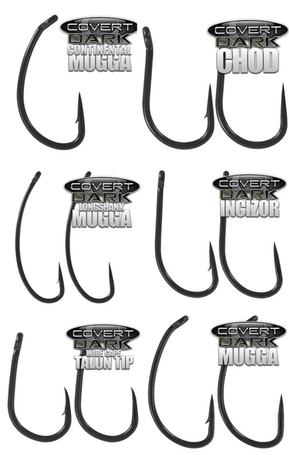 Gardner Tackle Covert DARK Hooks *Packs of 10* NEW Carp Fishing Hook *All Types*