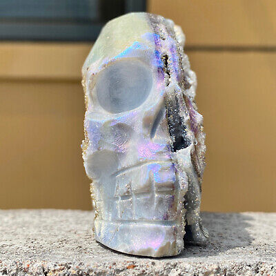 660G Natural sphalerite skull Quartz Carved Crystal Skull Reiki Healing