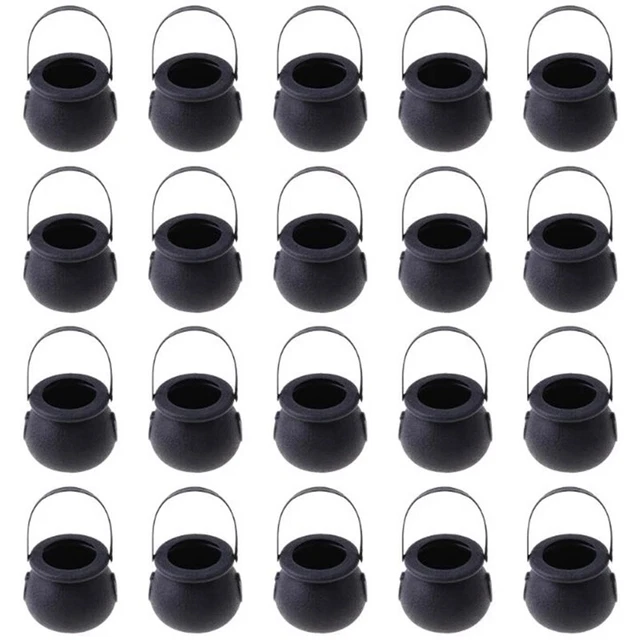 20 Pcs  Candy Kettles Witch Skeleton Cauldron Holder Pot with Handle for HaM1
