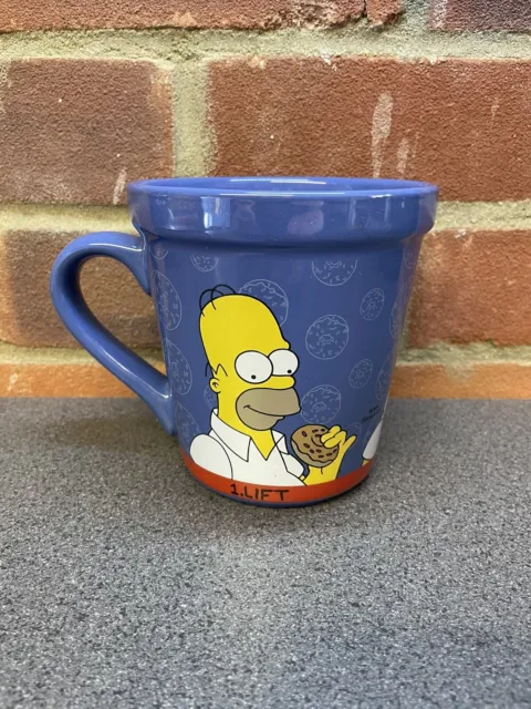 Taza de Los Simpson Grande Azul Homero Donut - Kinnerton (2002) Homero de Coleccionista