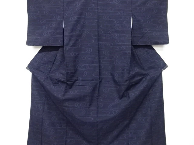 6876231: Japanese Kimono / Antique Kimono / Mawata Yuki Tsumugi / Woven Spiral