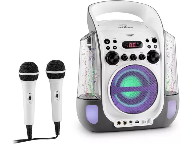 AUNA Lautsprecher CD Karaoke Soundsystem USB Soundbar 2 Mikrofone KARA Liquida