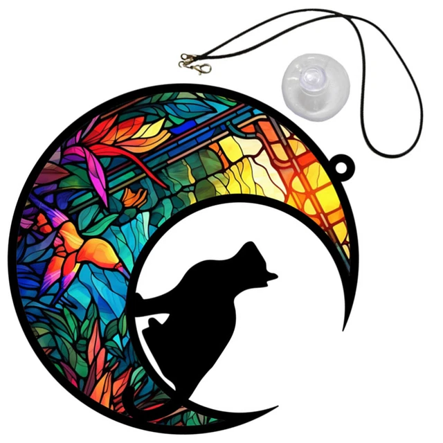 Set Da 4 Acchiappasole In Cristallo Per Finestre: Forme Luna, Sole, Cuore E Pentagramma, Decorazione Arcobaleno - 2