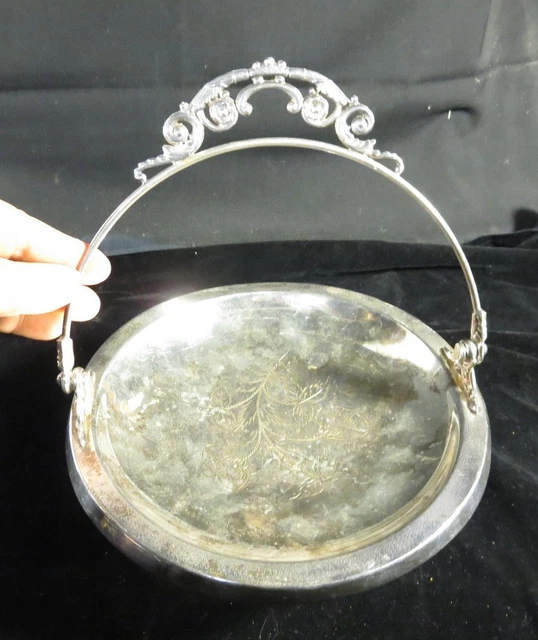 ANTIQUE M S Benedict Quadruple Silver Plate Serving Bowl Candy