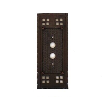 Arts and Crafts Single Push Button Switch Plate Cover Mission or Bungalow Bronze