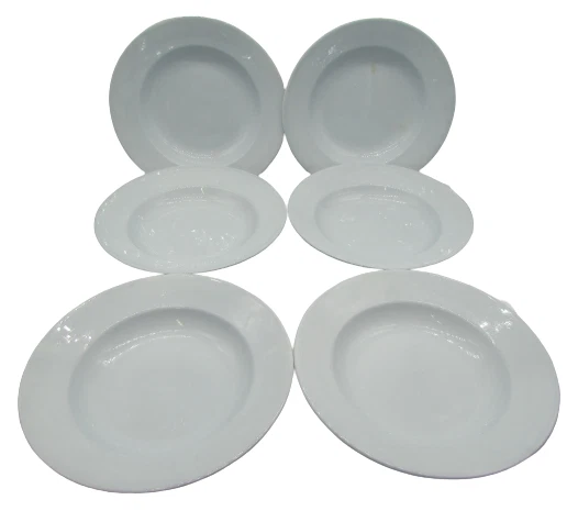 6 ancienne assiettes creuses Digoin Sarreguemines bleues ciel