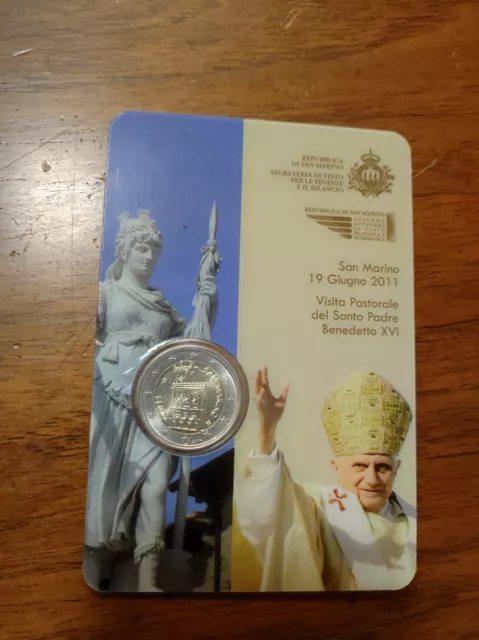 San Marino 2 euro commemorativo Visita Pastorale Benedetto XVI 2011 FDC