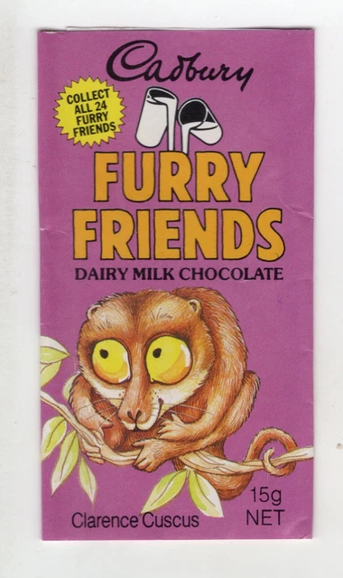 AUSTRALIAN CADBURY FURRY FRIENDS Wrapper 1987. #16 Clarence Cuscus EUR ...