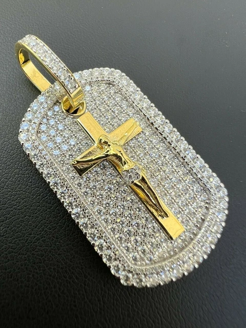 3CtRound Lab Created Diamond Men's Pendant 14K Gold Finish Special Christmas Day