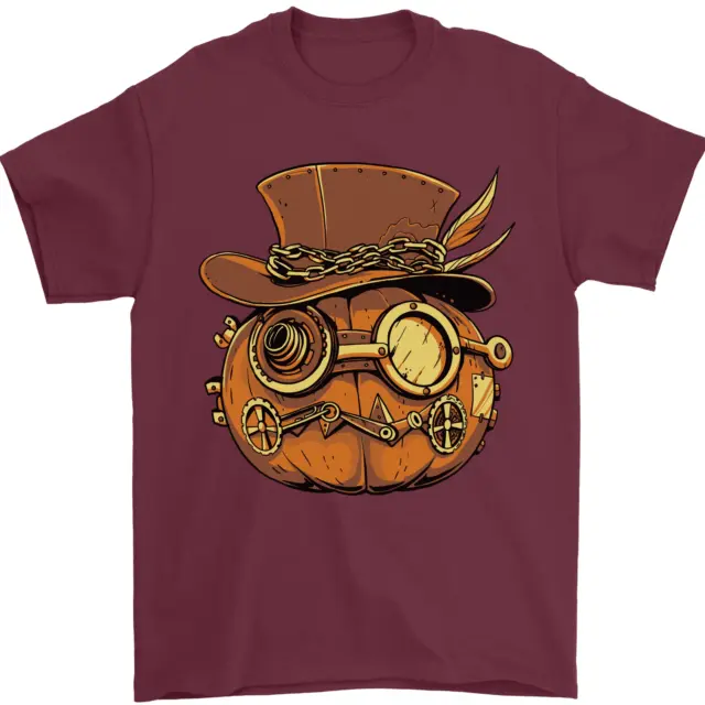 Steampunk Zucca Halloween Uomo T-Shirt 100% IN Cotone