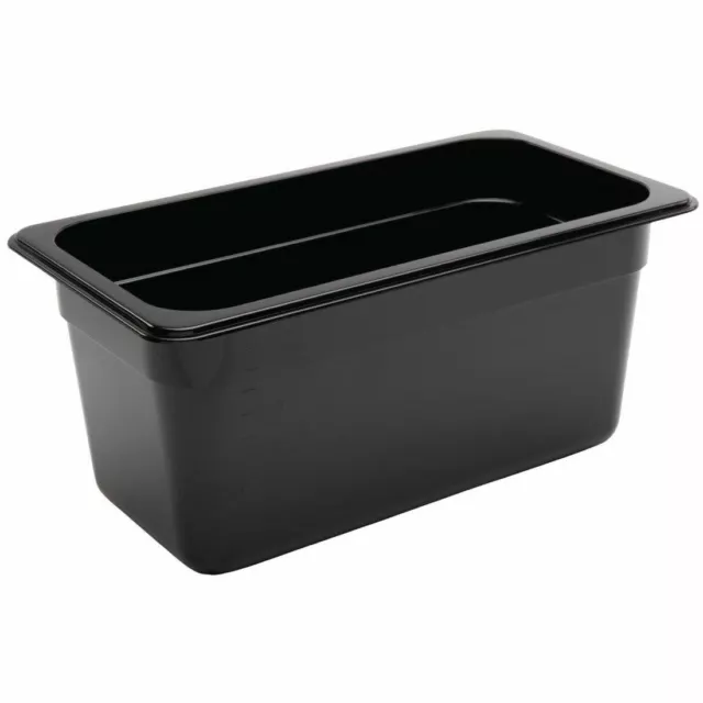 Vogue Black Polycarbonate 1/3 Gastronorm Tray 150mm