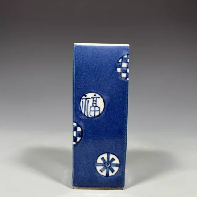 Chinese Blue Glaze Porcelain Handpainted Exquisite Brush Pots 10529