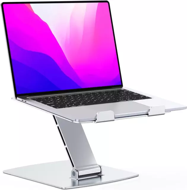 WOKICOR Supporto per Laptop Girevole a 360°, Portable Foldable Adjustable  Laptop Stand, Supporto per Computer Portatile in Alluminio, Ventilato Porta