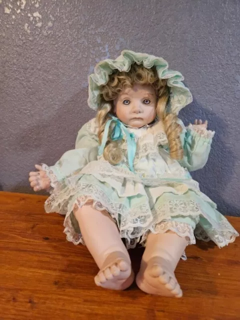 Kay McKee Katie "Did It" Sitting By Baby Series Klowns Porcelain Doll 21" Tall
