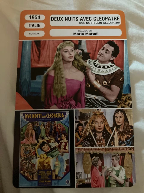 CARTE FICHE CINEMA 1954 DEUX NUITS AVEC CLEOPATRE Sophia Loren Alberto Sordi