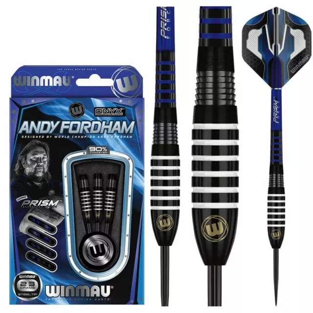 Winmau Andy Fordham, Onyx, PVD Grip, 90% Tungsten Darts in 23gram