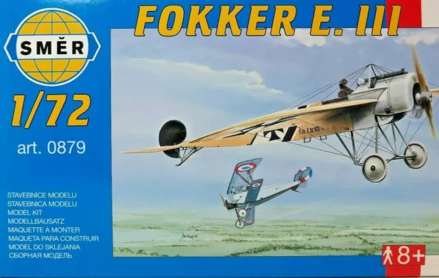 SMER FOKKER E.III, Jagdflugzeug, Luftwaffe, WW I, Bausatz 1:72,0879,OVP,NEU