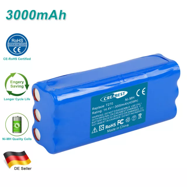 14.4V 3000mAh Ni-MH Akku für Sichler NC5755-944 Dirt Devil M611 M606-2 M612 M607