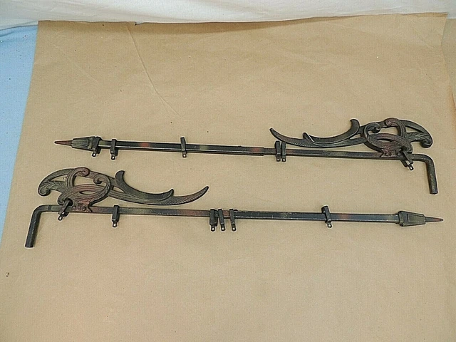 Vintage, Metal Curtain Rods, Pair
