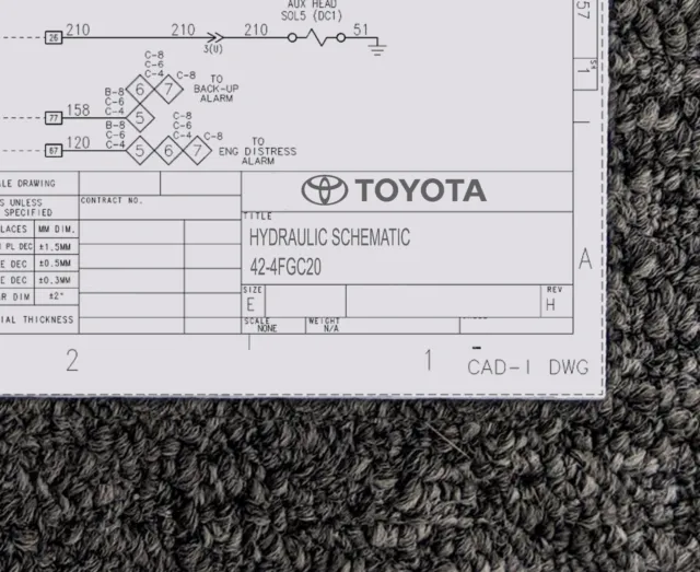 Toyota Forklift 42-4FGC20 Hydraulic Schematic Manual Diagram