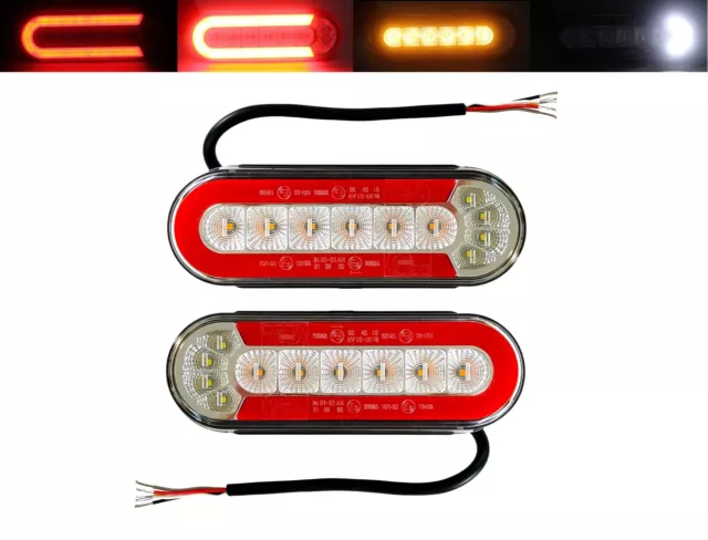 2x 4 Funktions LED Rückleuchte dynamischer Blinker E9 für LKW Anhänger Trailer