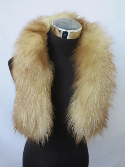 100% Real fox fur hood collar/neck wrap/scarf/unisex jacket collar brown 77*13cm