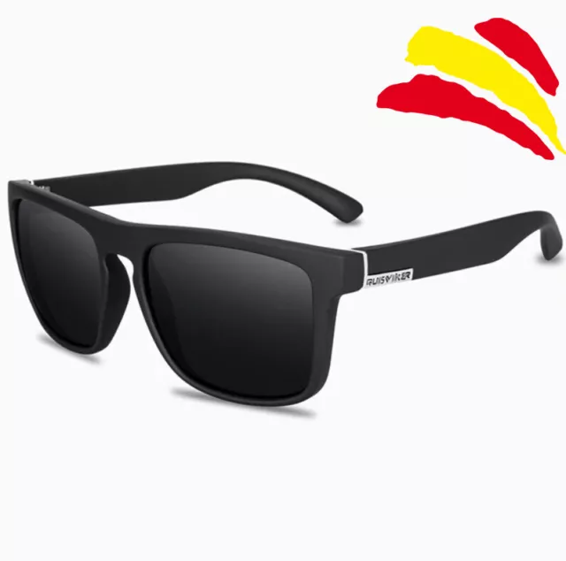 Gafas de sol polarizadas cuadradas de diseño QUISVIKER, gafas de sol para hombre