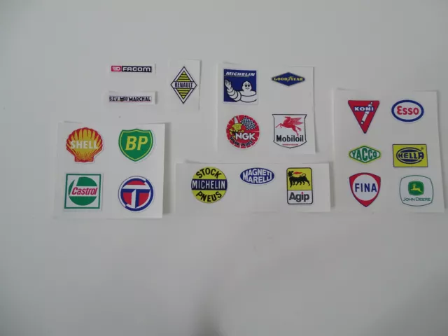 Autocollant Stickers pour diorama 1/43 - 1/24 - 1/18 - michelin esso bp renault