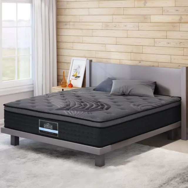 DOUBLE MATTRESS BED Pocket Spring Foam Bamboo Plush Euro Top