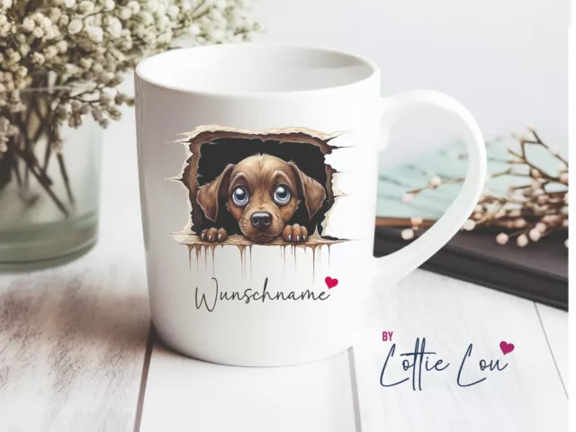 Personalisierte Tasse Labrador Retriever-  Hund mit Wunsch Name oder Text