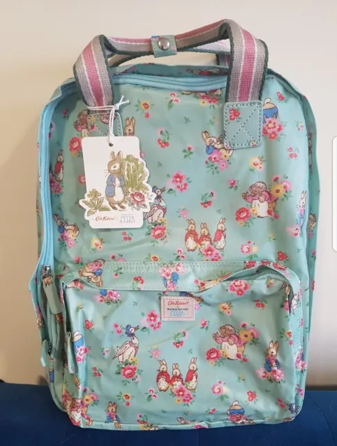 Cath Kidston WATER PROOF backpack BLUE PETER RABBIT  Inner laptop space