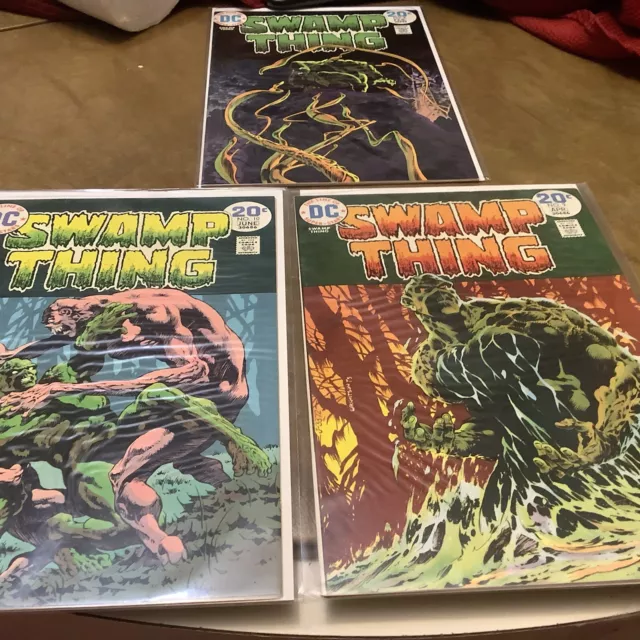 (3) Swamp Thing Berni Wrightson DC Comic Lot (8, 9, 10) 1973-1974 VF-Nice!