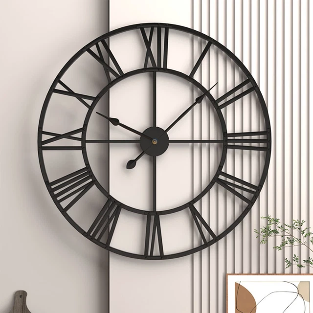 NeXtime XL Designer Wanduhr Cleopatra Mirror – 56 Cm Spiegeluhr Mit Römischen Zahlen, Schwarz