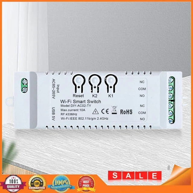7-32V/85-265V WIFI Relay Switch Module RF 433MHZ Work with Alexa Google Home 2CH