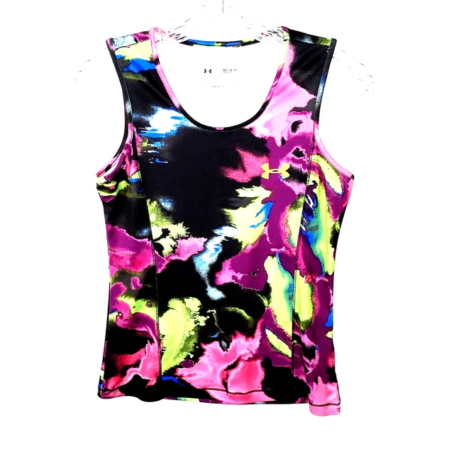 UNDER ARMOUR UA SZ MD Tye Dye Multicolor Heatgear Loose Activewear Tank Top