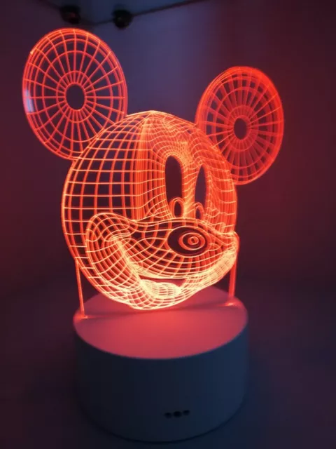 LAMPE VEILLEUSE 3D - MICKEY MOUSE -  16 couleurs + pilote