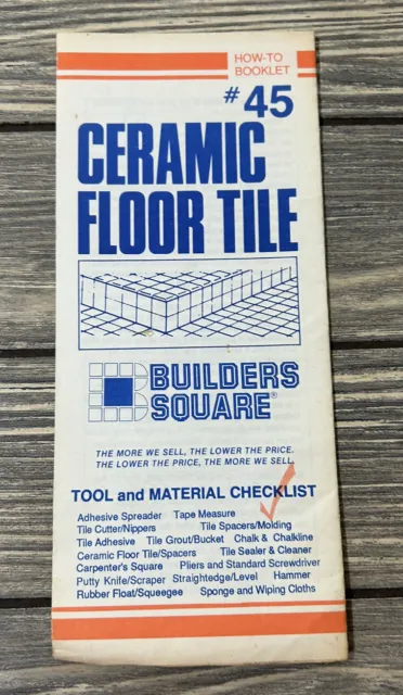 Vintage Builders Square How To Booklet #45 Ceramic Floor Tile Brochure Pamphlet