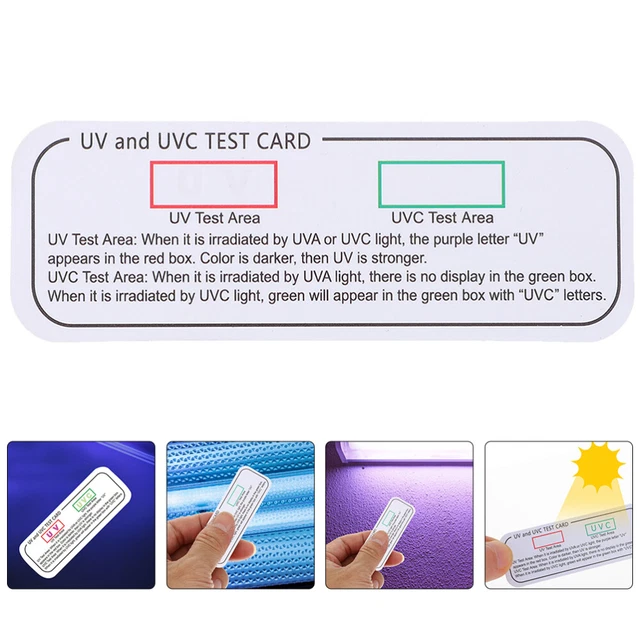 5 PZ SCHEDE di riconoscimento UV professionali schede di test luce UVC ...