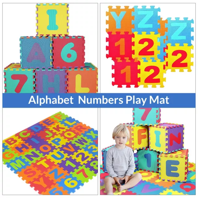 36pcs Play Mat Number Alphabet Kids Children Soft EVA Foam Jigsaw Puzzle Letter