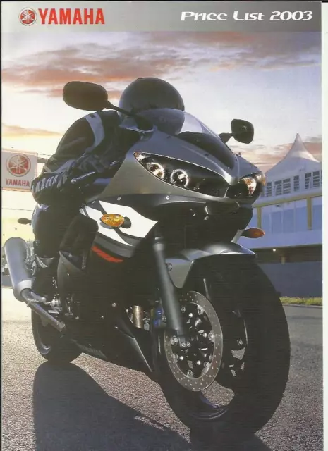 Liste De Prix Illustrée Yamaha Gamme Complète Brochure De Vente 2003