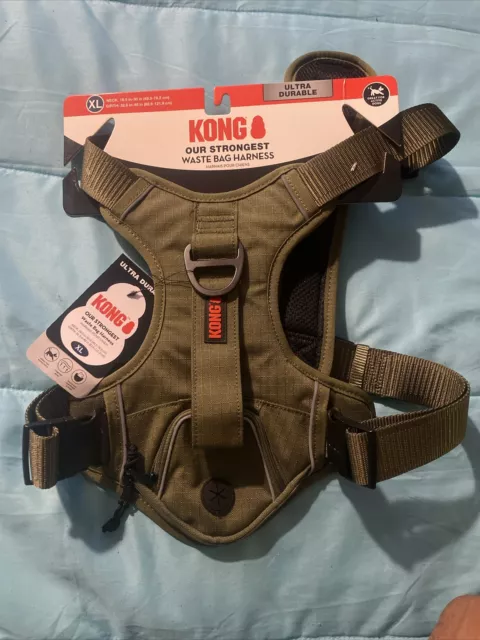 Kong Waste Bag Dog Harness Green Ultra Durable Pocket Strongest (New) Xtra Large