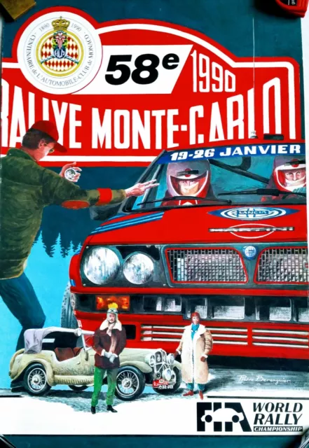 Affiche originale 58e Rallye Automobile de Monte Carlo 1990 ***