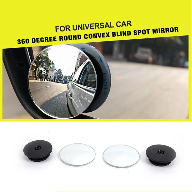 2PC Universal Blind Spot Mirrors 360° Wide Angle Convex Rear Side View Car Van