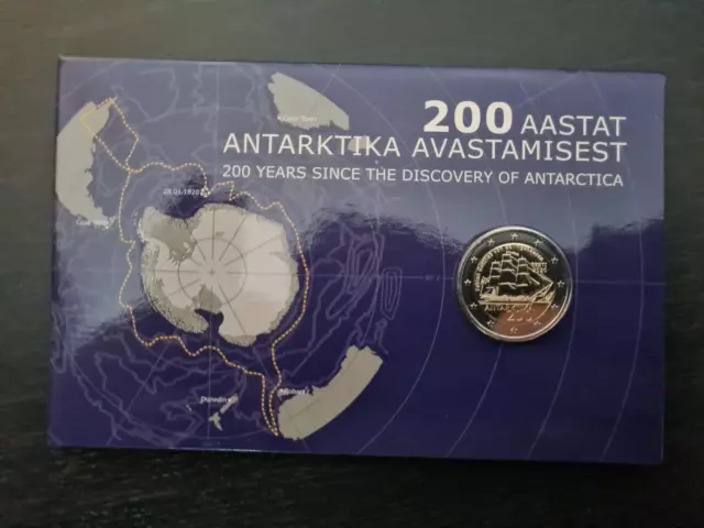 2 Euro Coincard Estland 2020 Entdeckung der Antarktis