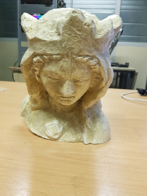 Statue Enfant En Plâtre - Moulage D'art Vintage 24,5 Cm - Sculpture Décorative BE