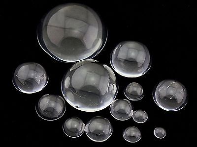 30 Assorted Transparent Flatback Glass Half Sphere Ball Cabochon 8mm-25mm