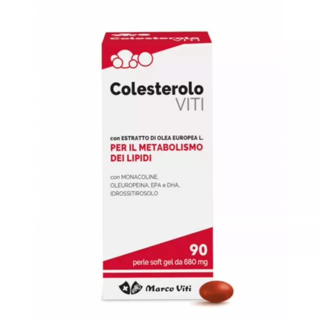 COLESTEROLO VITI integratore Omaga 3, Riso rosso, Monacolina - 90 perle