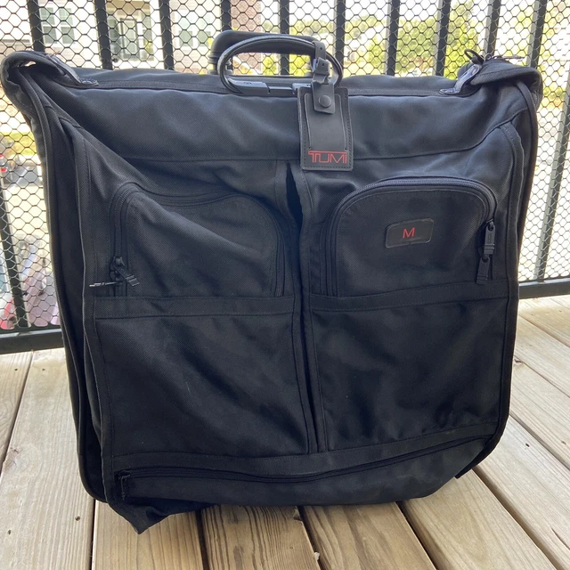 TUMI Black Alpha Ballistic Nylon Wheeled Garment Bag Luggage 22032DH 24x23x12